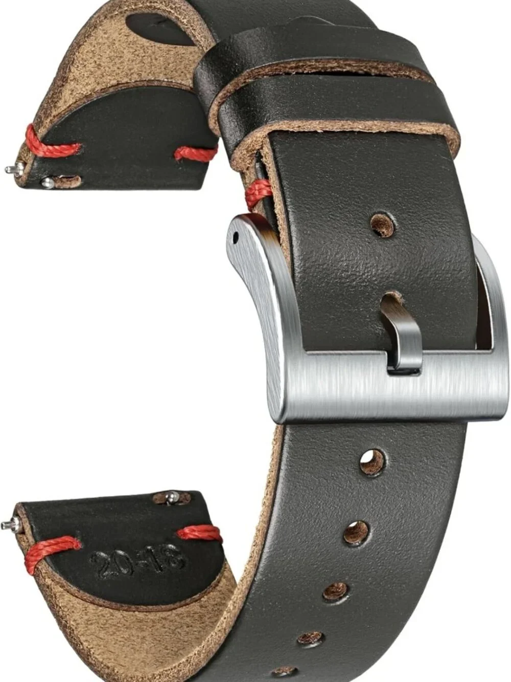 Vintage Leather Watch Bands for Men, Quick Release Strap, 18mm 20mm 22mm
